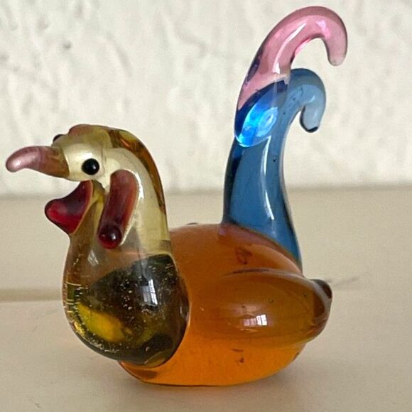 Ganz World Miniature Mini Glass HEN Chicken Rooster Collectible Figurine 1 3/4" - Picture 2 of 6